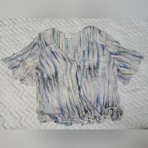 Bella Dahl Flutter Sleeve Smocked Top